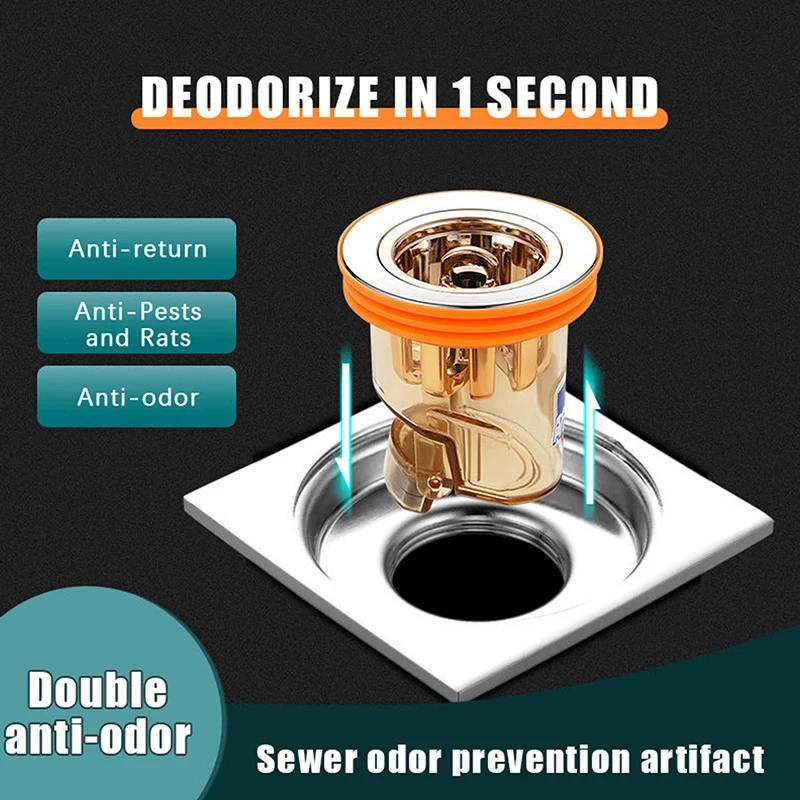 Description Picture 3 of itemGravity-Induction Floor Drain-Core Toilet Deodorant Anti-Odor No Smell Bathroom Toilet Sewer Shower Drain For Bathtub Kitchen
