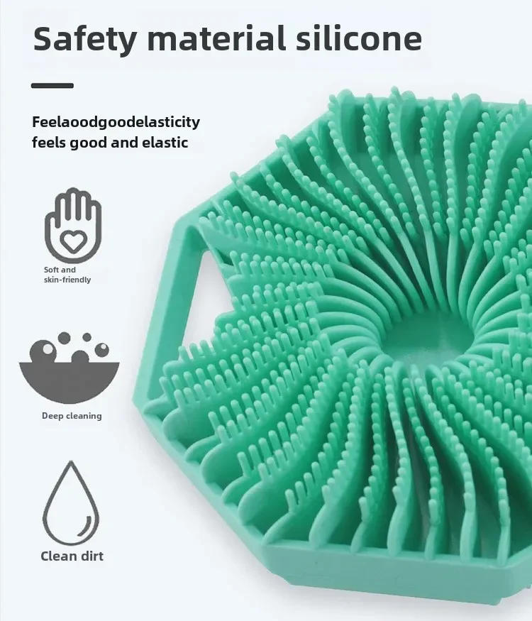 Description Picture 6 of itemAmazon Best Seller Bath Towel Scrubber Massage Bath Brush Exfoliating Silicone Shower Brush Back Scrubber Mud Removal Tool