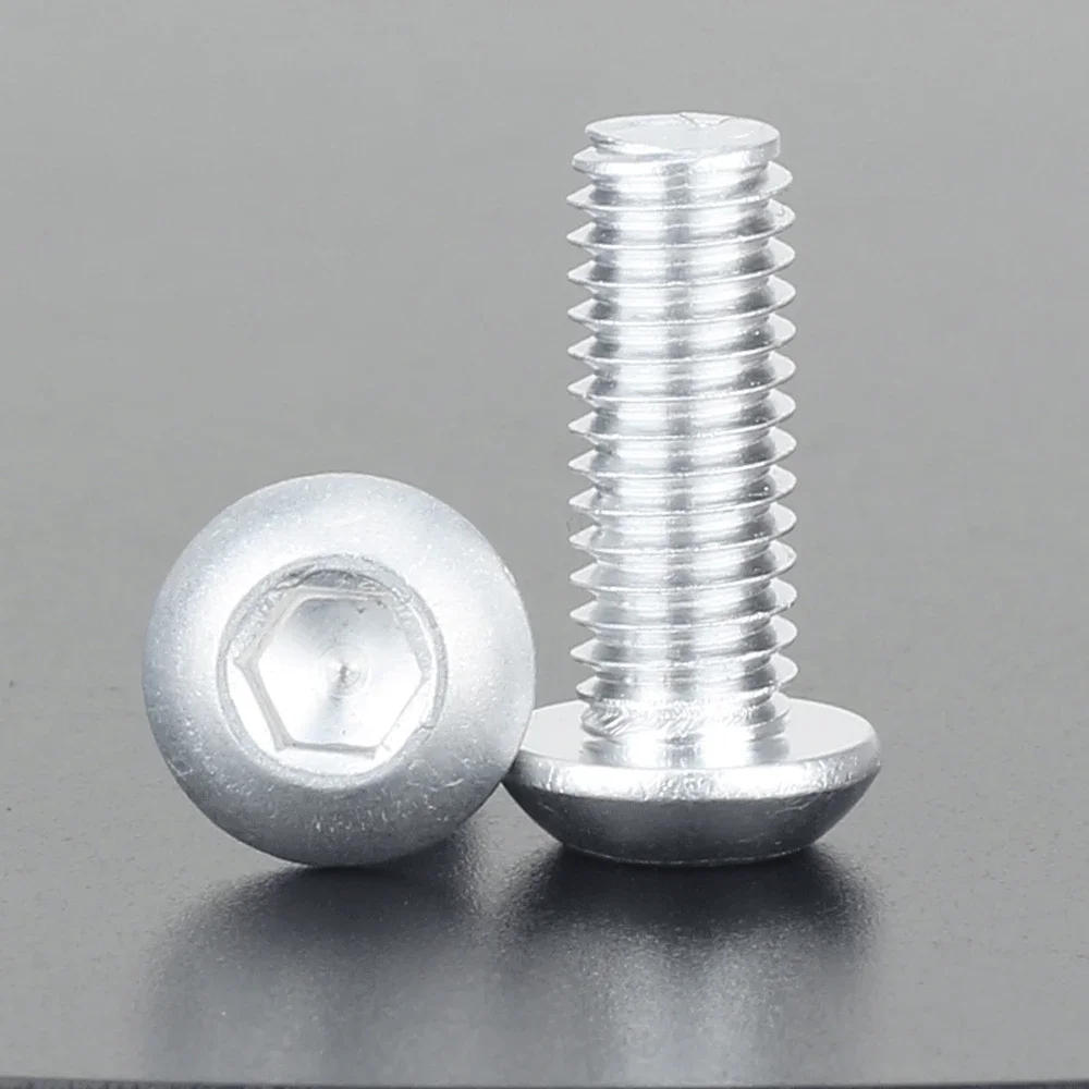 Description Picture 2 of itemM2M4M6x4/5/6/8/10/12/14/16mm 6063 Aluminum Alloy Button Head Screw Bolts Hex Socket for Model Aircraft Car DIY