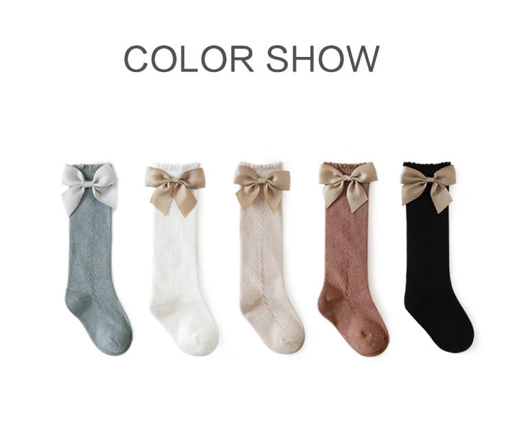 Description Picture 3 of itemBaby Girls Infant Toddlers Cotton Mesh Long Socks Spring Autumn Baby Socks Cute Princess Bow-knot Floor Sock Stockings