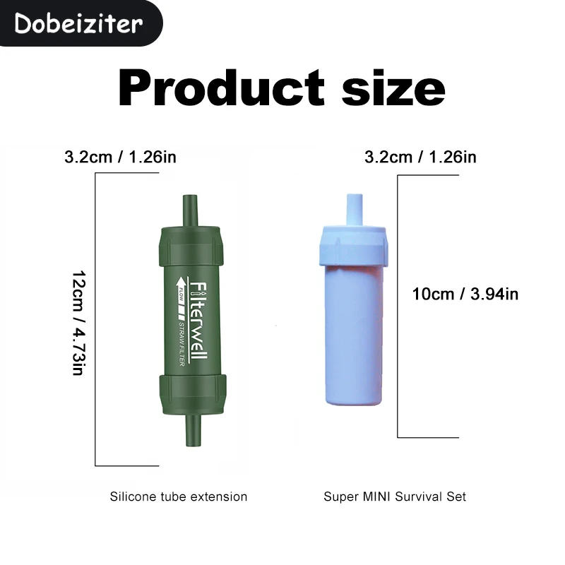 Description Picture 3 of itemWesttune Outdoor Mini Water Filter Straw Camping Purification Portable Hiking Purifier for Survival or Emergency Supplies