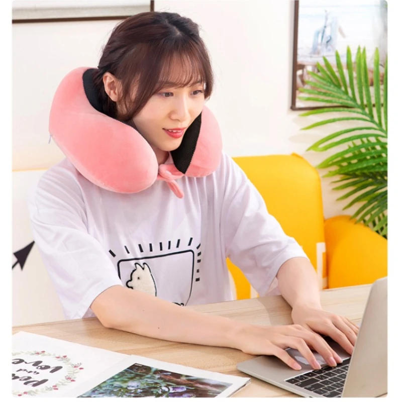Description Picture 5 of itemU Shaped Memory Foam Neck Pillows Soft Travel Pillow Massage Neck Pillow Sleeping Airplane Pillow Cervical Healthcare Bedding