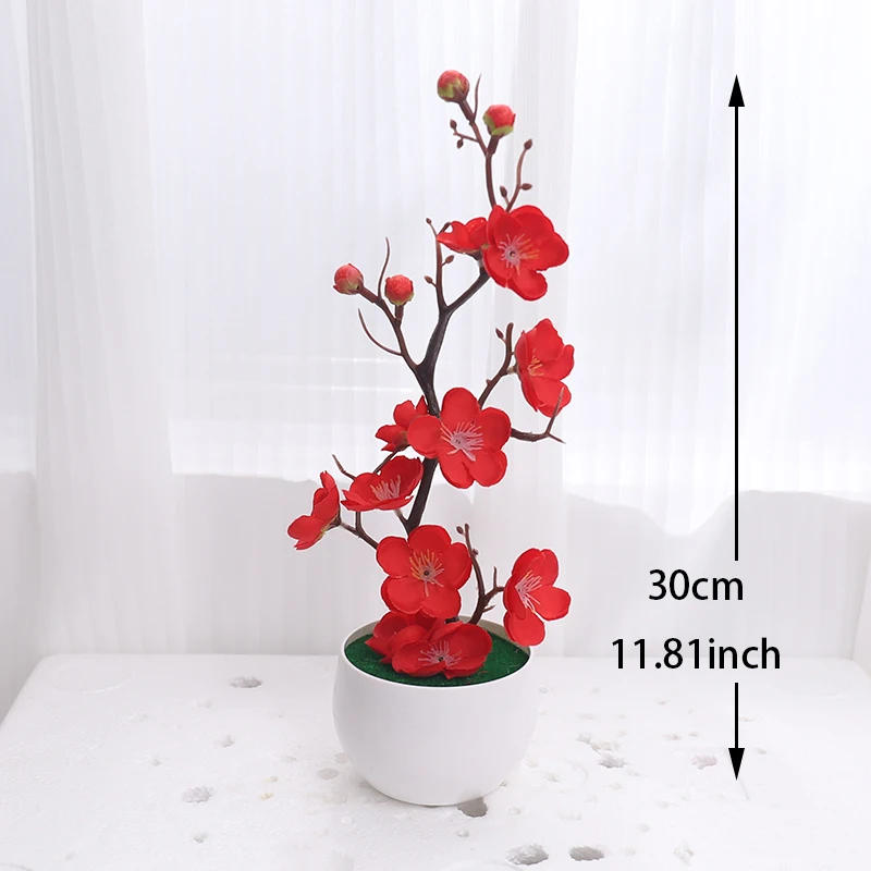 Description Picture 3 of item30 cm Artificial Plants Bonsai Small Tree Simulation Pot Plants Fake Flowers Table Potted Ornaments Home Decoration Hotel Garden