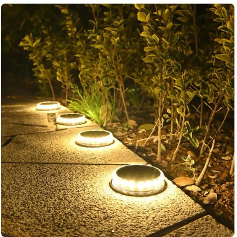 Description Picture 3 of item4PCS LED Solar Pathway Light Underground Light Outdoor IP65 Waterproof Ground Lamp for Garden Decoration Solar Power Disk Light
