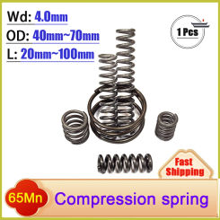 Wire Diameter 4.0mm  Strong Spring Steel 65Mn Compression Spring OD:40mm-70mm Extension Length 20mm~100mm  Customizable 1Pcs