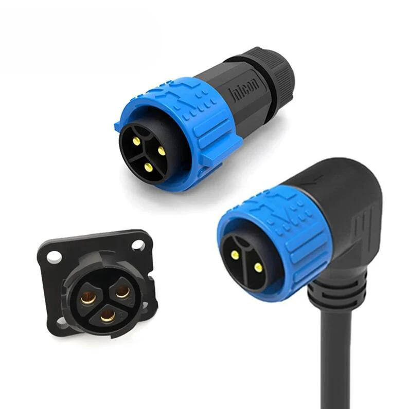 Description Picture 2 of item50A M25 Self-locking Waterproof Plug Cable IP67 2 3 Pin Power Charging Connector Large Current Male Female Aviation Plug Socket
