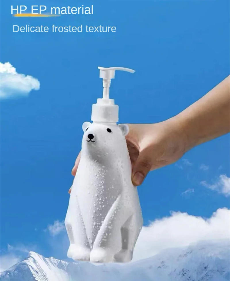 Description Picture 6 of item450ML Bathroom Lotion Dispensers Cute White Polar Bear Soap Dispenser Pump Bottle Refillable Shampoo/Hand Sanitizer Dispenser