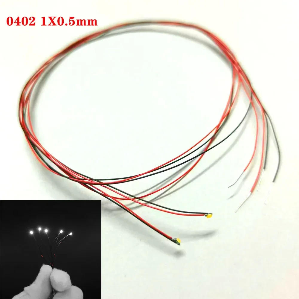 Description Picture 5 of item30Pcs 0402 0603 DIY Micro SMD Led Lamp Wired Led Pre-Soldered Micro Litz Wired Chip 30cm 3V Railway Scenes Model Building Kits