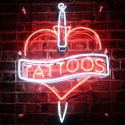 Neon Night Sign for Tattoo Heart Studio Display Neon Light Room decoration Real glass Lamp Advertise Anime Room Decor Neon Light