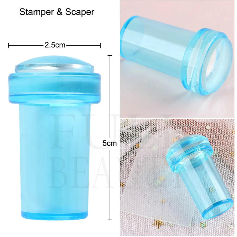 Description Picture 5 of item9pcs/Set Nail Art Stamping Plates Silicone Stamper Scaper Stamping Printing Brush Polish Nail Templates For DIY Manicure Tools