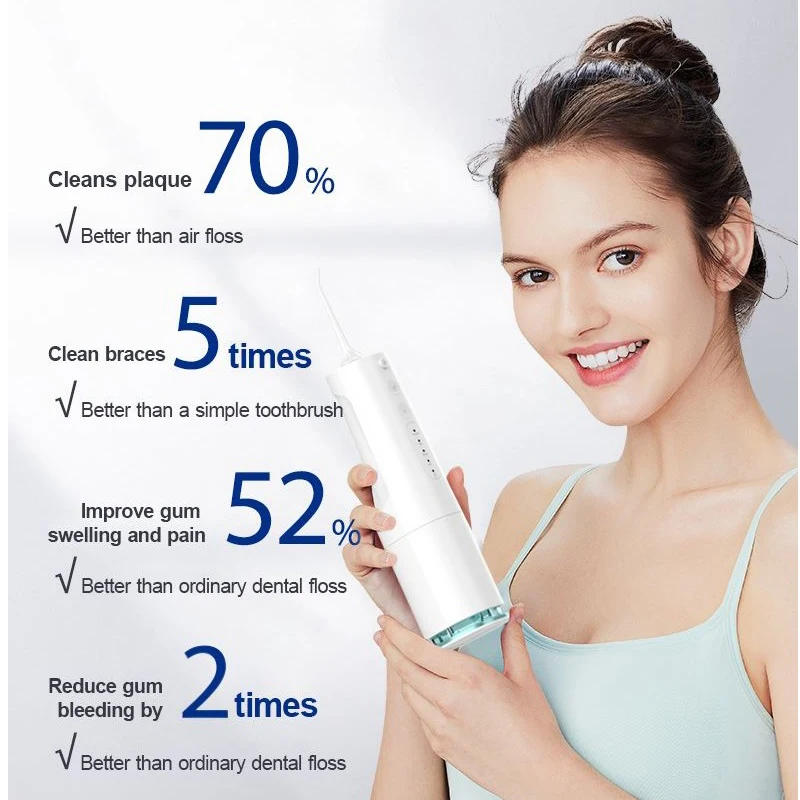 Description Picture 3 of itemPortable Oral Irrigator 360ml Large Capacity Water Dental Flosser IPX7 Waterproof Teeth Cleaning USB Rechargeable With 2 Jets