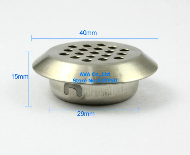 Description Picture 2 of item20 Pieces 29mm Cabinet Air Vent Louver Mesh Hole / Stainless Steel / Convexity