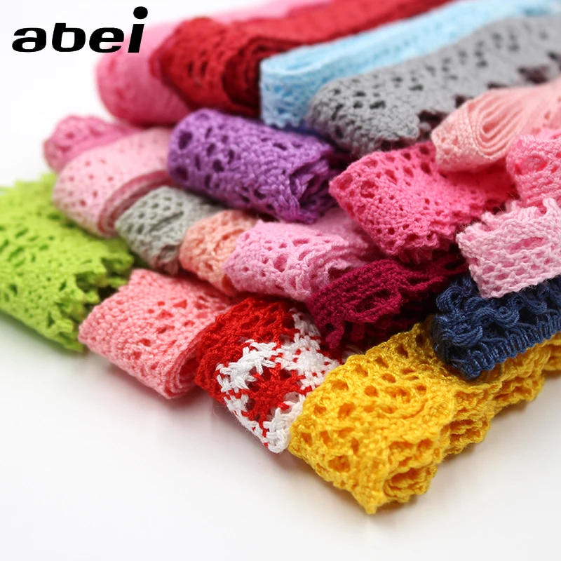 Description Picture 3 of item1-3cm 10yards Mix Colorful Cotton Lace Trims Baby Clothing Home Wedding Craft Sewing Cotton Fabric Material DIY Patchwork