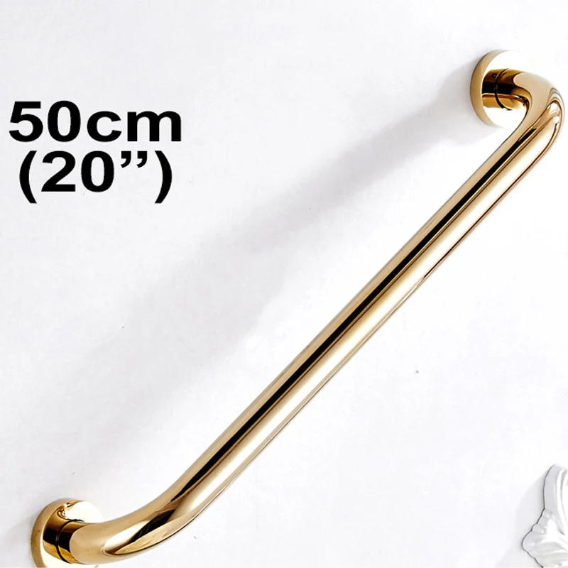 Description Picture 2 of item700Brass Bathroom Shower Assist Grab Bar, 50cm, Polished Gold Finish, Solid Brass, Idea for Home /  Hotel / Motel / Hospital