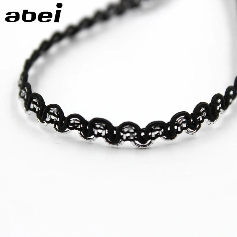 Description Picture 4 of item5mm 10yards/lot Gold Silver Pink Black Embroidered polyester Lace Ribbon Hometexile Clothes Embellishment DIY Wedding Crafts