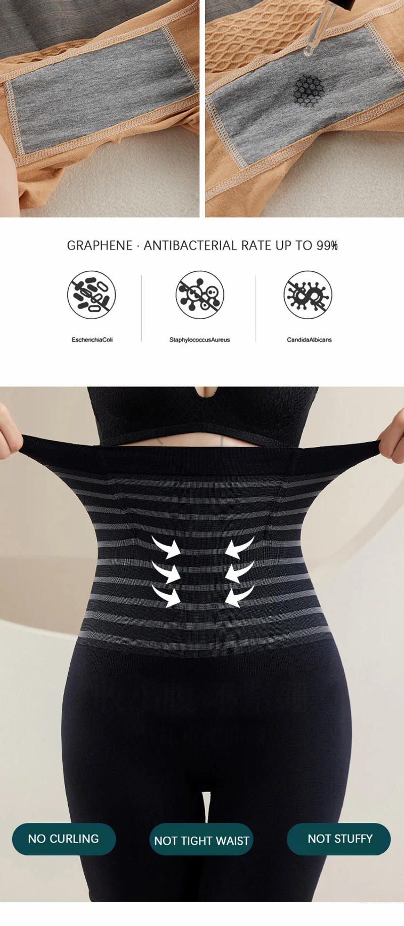 Description Picture 5 of itemFlarixa High Waist Flat Belly Panties Plus Size Seamless Women's Shorts Body Shaping Boxers XXL Safety Shorts Slimming Underwear