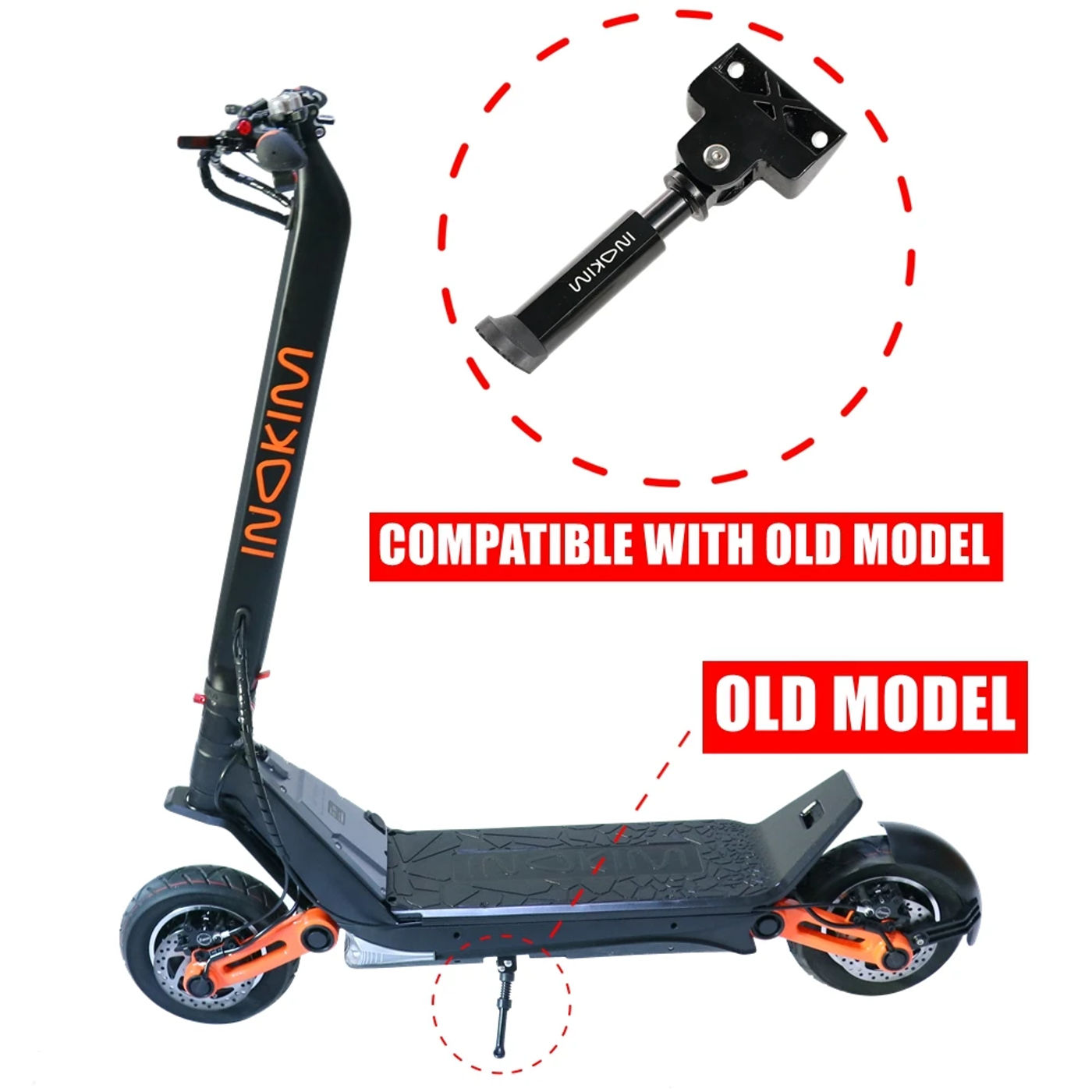 Description Picture 3 of itemHeight Adjustable Kickstand for INOKIM OXO OX Electric Scooter Compatible With Old Model Retractable Foot Support Leg Kick Stand