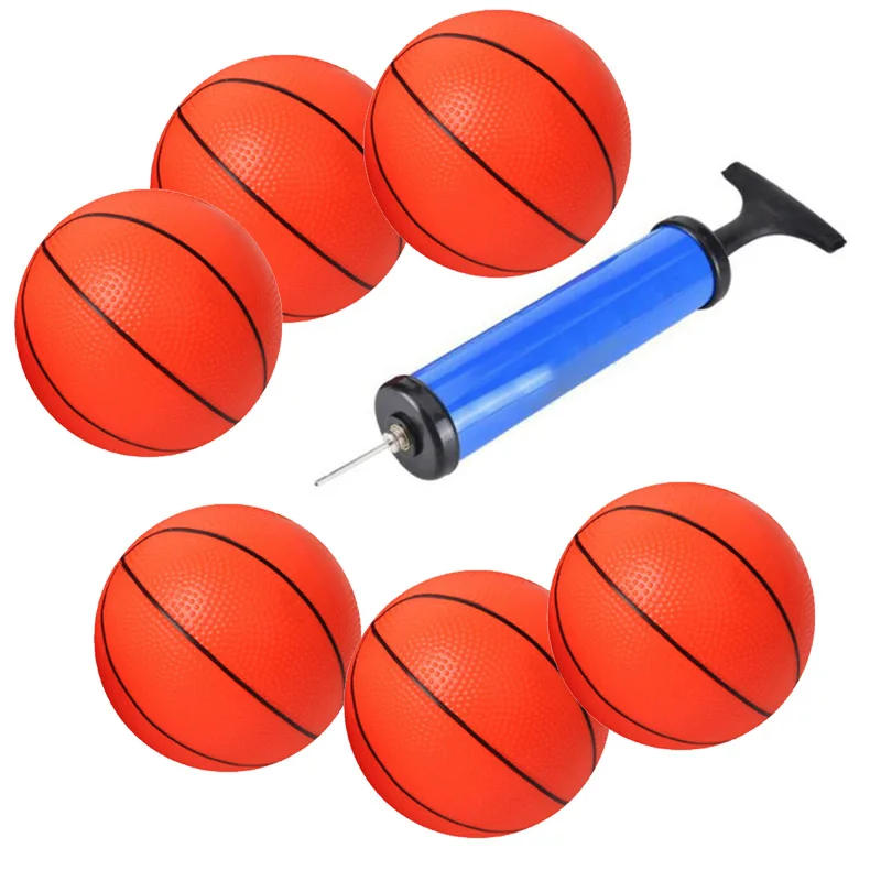 Description Picture 4 of item6pcs Basketball With Pump Small Mini Children Inflatable Basketballs Convenient Fun Indoor Sports Parent-child Games