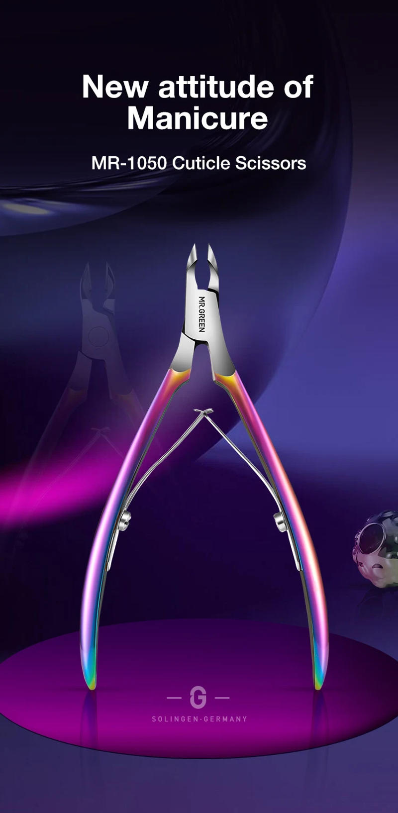 Description Picture 4 of itemMR.GREEN Gorgeous Colorful Cuticle Nippers Cuticle Clippers Nail Manicure Scissors Trimmer Dead Skin Remover Stainless Stee Tool