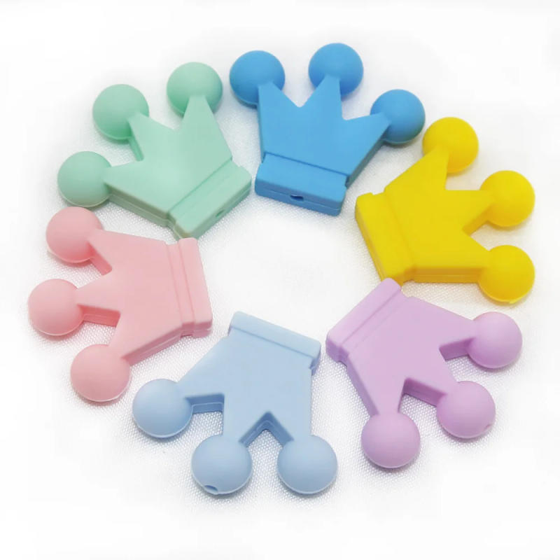 Description Picture 5 of itemCute-idea Small Crown Silicone Beads 20pcs Baby Teething Toys Food Grade Silicone Baby Teethers DIY Pacifier Chain Accessories