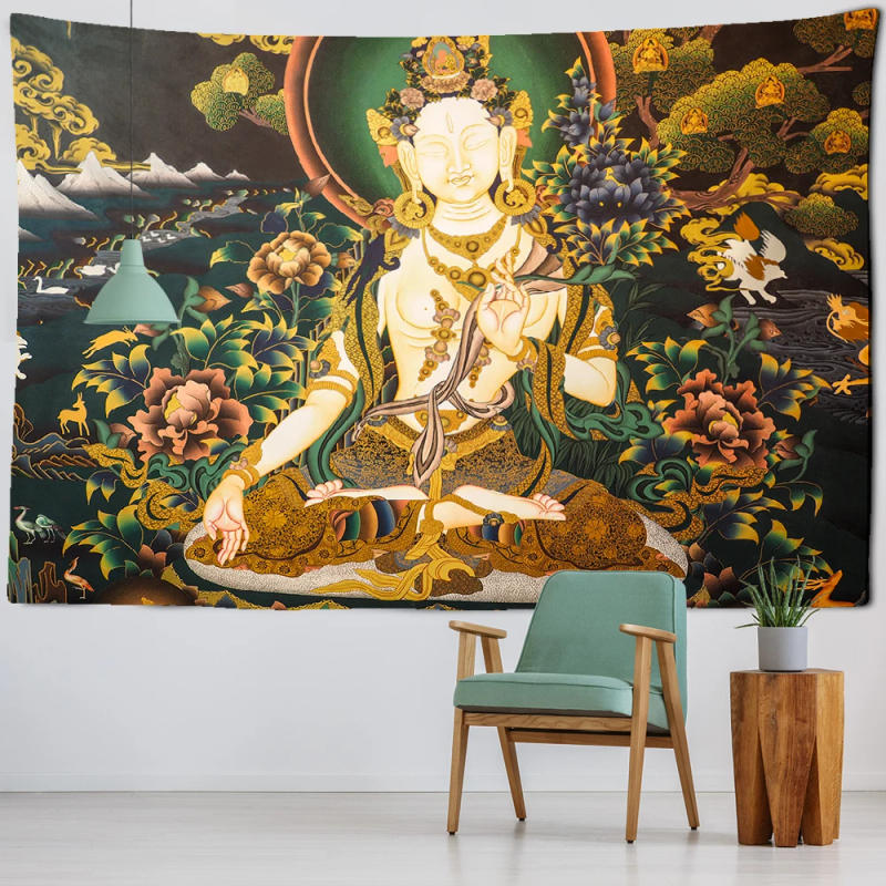 Description Picture 6 of itemIndian Buddha Tapestry, Ancient Buddhist, Yoga Wall Hanging, Hippie, Bohemian, Living Room, Bedroom, Meditation