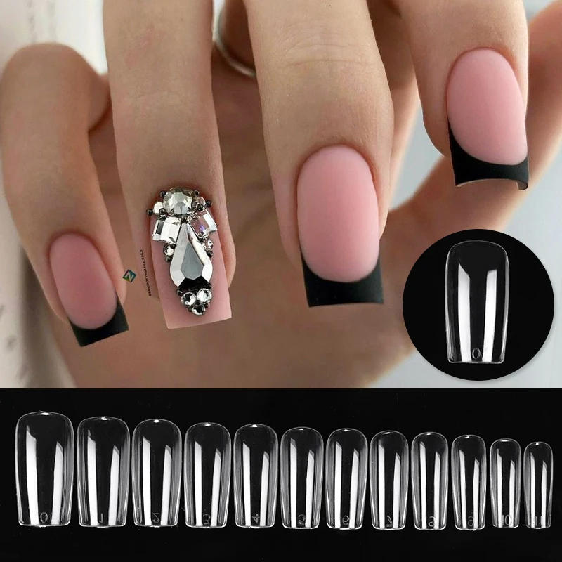 Description Picture 4 of itemPress on Nails Coffin Soft Gel Tips Full Cover Fake Acrylic UV Gel Nails Extension System Oval Almond Sculpted False Nail Tips