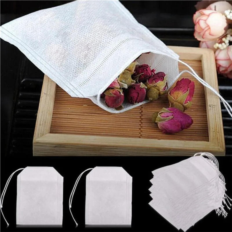 Description Picture 4 of item100 Pcs Disposable Tea Bags Filter Bags For Tea Infuser With String Heal Seal Food Grade Non-woven Fabric Spice Filters Teabags