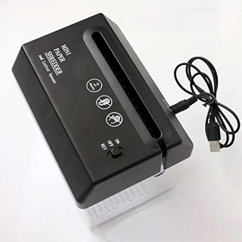 Description Picture 4 of item2024 New USB Electric Dual-Use Mini Paper Shredder Small A6 Bill Letter Document Invoice Desktop A6 Paper Smashing Machine