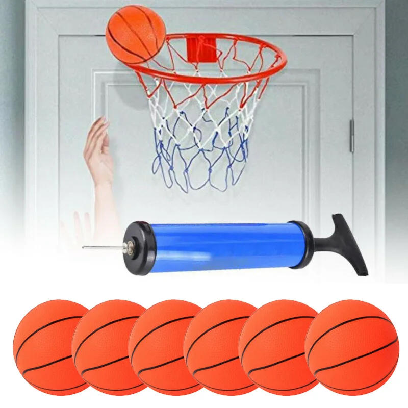 Description Picture 5 of item6pcs Basketball With Pump Small Mini Children Inflatable Basketballs Convenient Fun Indoor Sports Parent-child Games