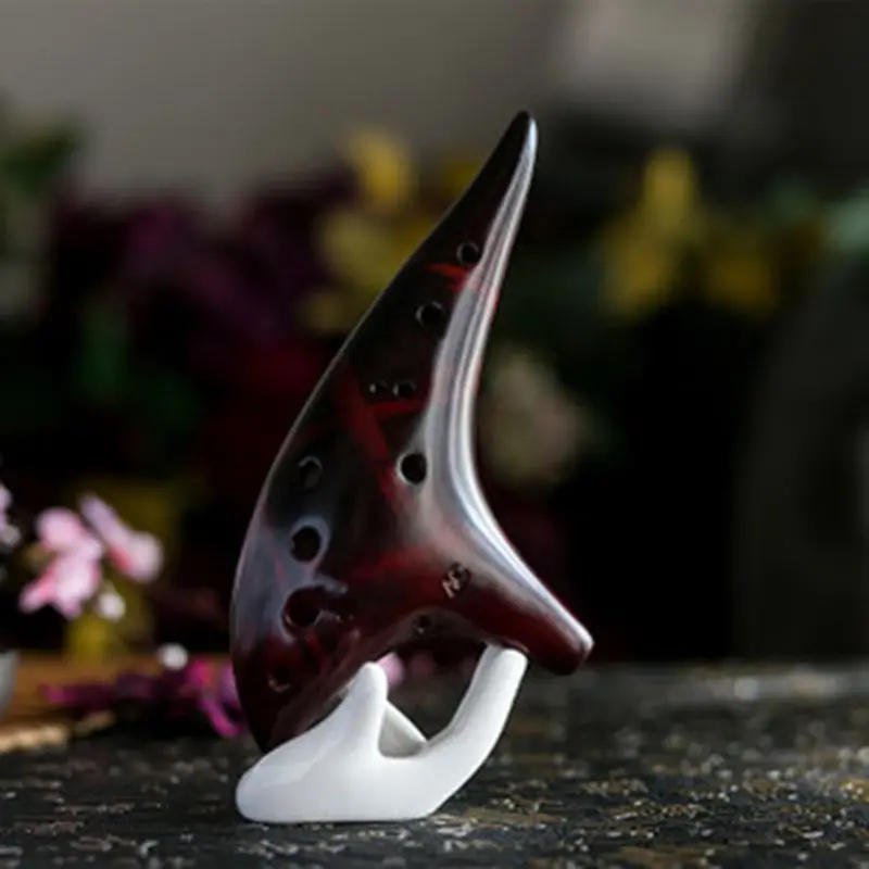 Description Picture 6 of itemWhite 6/12 Hole Ocarina Collector Ceramic Hand Stand Base for Music Lovers