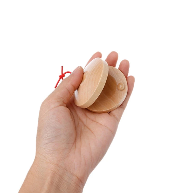 Description Picture 6 of itemWooden Castanets Wood Percussion Flamenco Musical Instrument Kids Children Toys