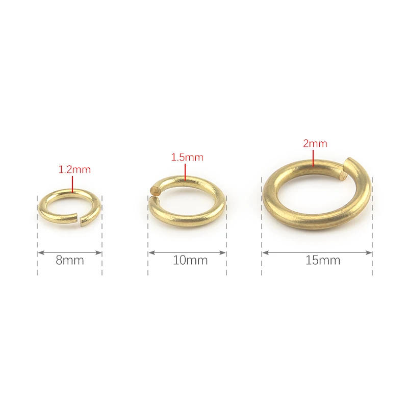 Description Picture 2 of item10PCS Yellow Brass Ring Coil Outdoor EDC Small Tool DIY Key Ring Accessories