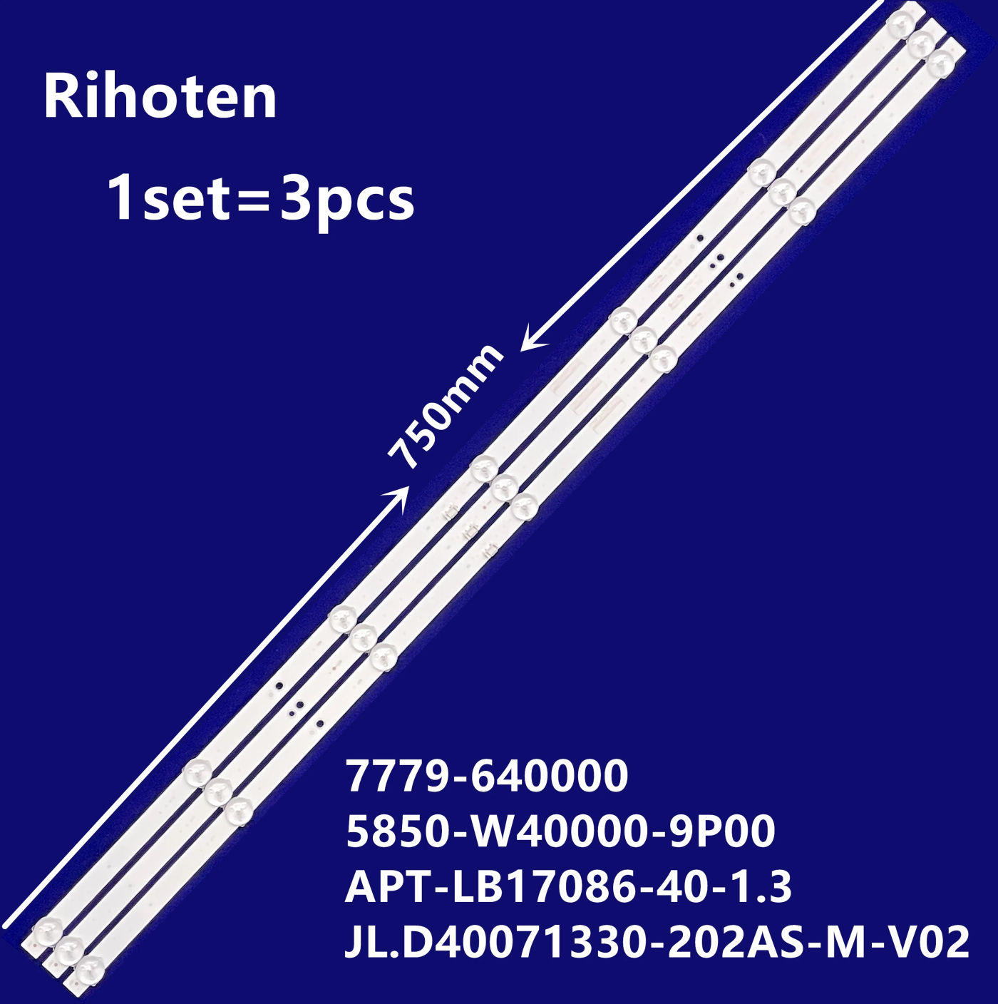 Description Picture 2 of item15PCS LED Strip 7 lamp For 40X6 40E2A 40E2AS 40S500F 40E1C 40E30 40E310 CRH-A403030030777KRev1.0 43MK-W40000-Y9P10 V400HJ6-MD1