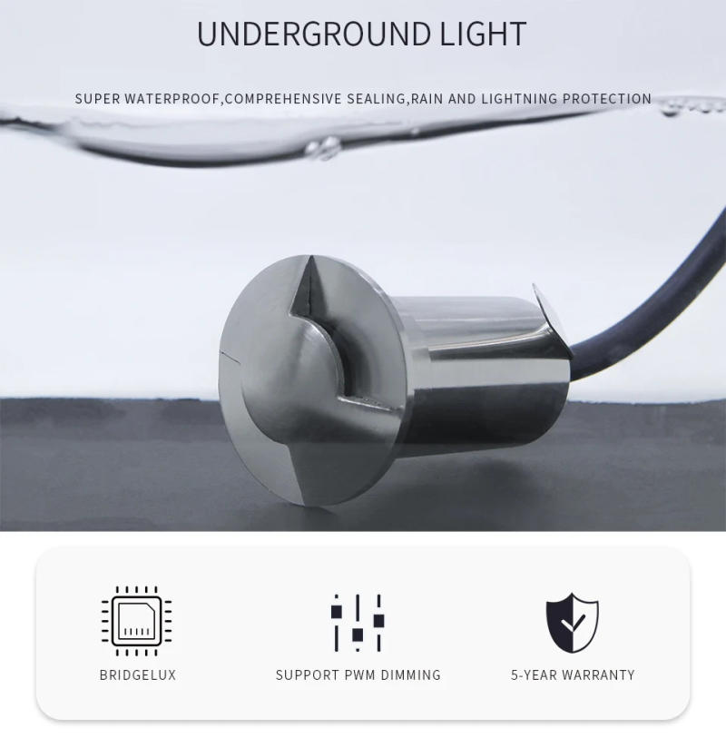 Description Picture 3 of itemetrnLED Garden Light Outdoor Led Lights Grounding Recessed Spot Terrace RGB Spotlight 12V Waterproof Stair Yard Step Lamps 3W