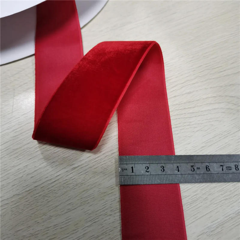 Description Picture 3 of item1.5inch 38MM 1/3/5Yards Single Face Nylon Red Velvet Ribbon,none stretch velour ribbons webbing DIY accessories