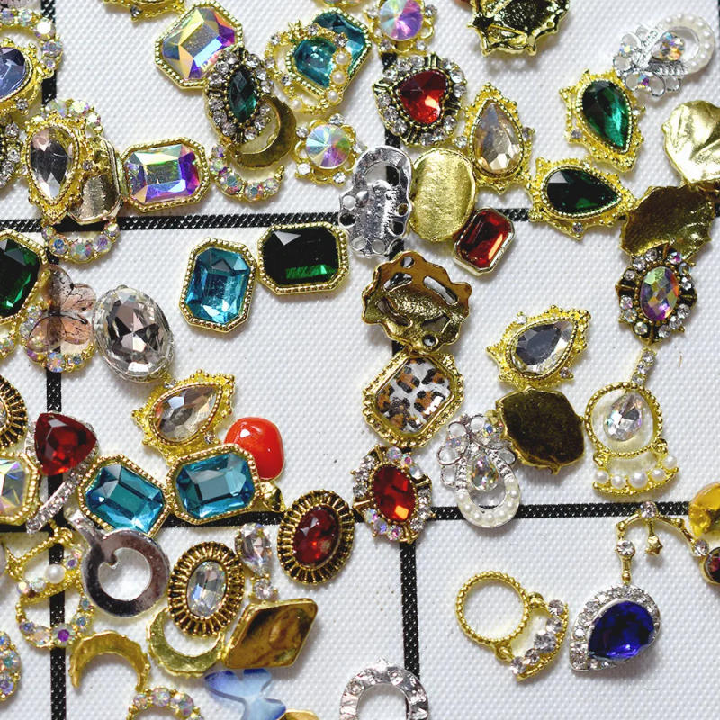 Description Picture 3 of item100PCs Random Mixed Glitter Nail Charm 3D Nails Rhinestones Nail Art Decorations Jewelry Crystal Diamond Nail Supplies Wholesale