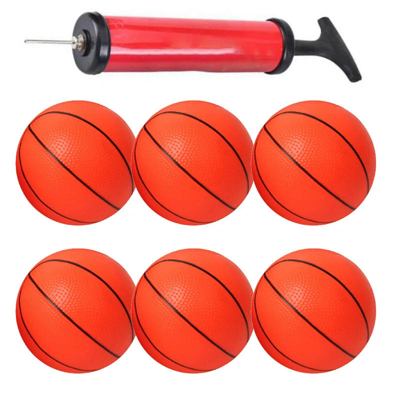 Description Picture 6 of item6pcs Basketball With Pump Small Mini Children Inflatable Basketballs Convenient Fun Indoor Sports Parent-child Games