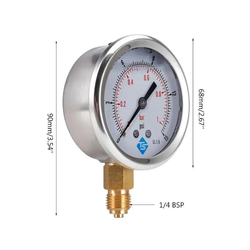 Description Picture 3 of itemGLYCERINE FILLED PRESSURE VACUUM COMPOUND GAUGES 68mm DIAL VAC to 10000 PSI BTM Dropshipping