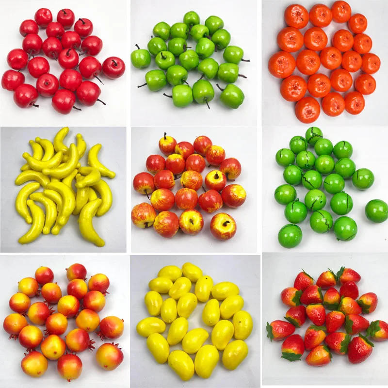 Description Picture 6 of item5pcs Mini Artificial Fruits Vegetables Apple Pear Peach Banana Orange Lemon Pepper Chilli Potato Tomato Home Kitchen Decoration