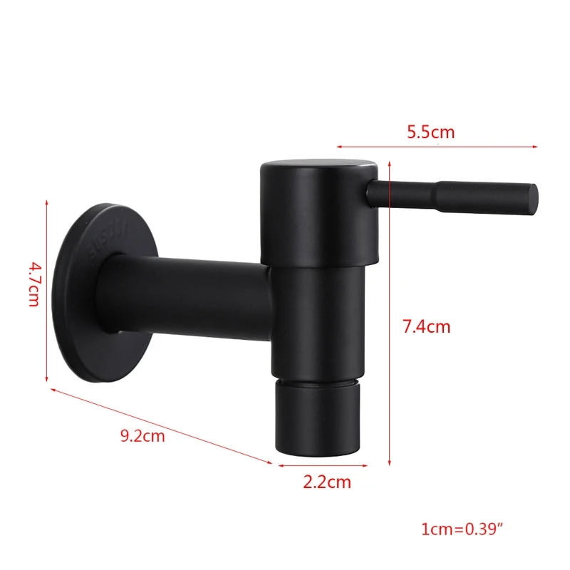 Description Picture 5 of itemStainless Steel Faucet Black Wall Mounted Washing Machine Tap Bath Toilet Mop Pool Water Taps for Outdoor Garden Bathroom