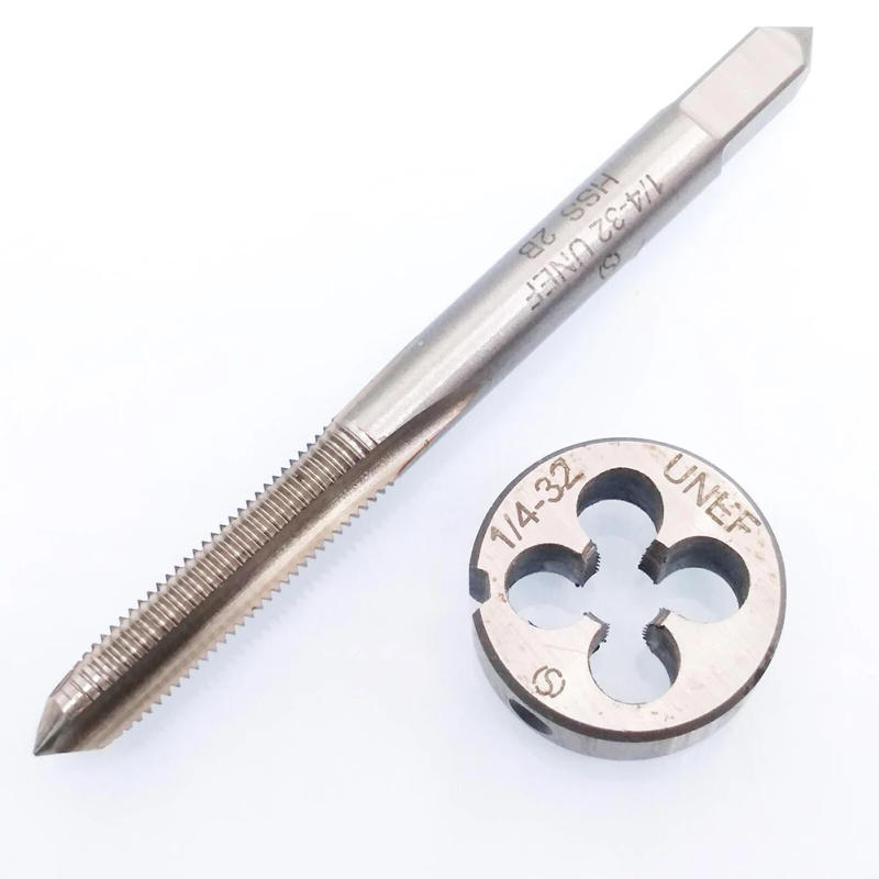 Description Picture 2 of item1/4‘‘-32 UNEF Tap And Die Set HSS Round Threading Die Right Hand Tap For Broken Screws Remover Repairing Tools Hand Manual Tools