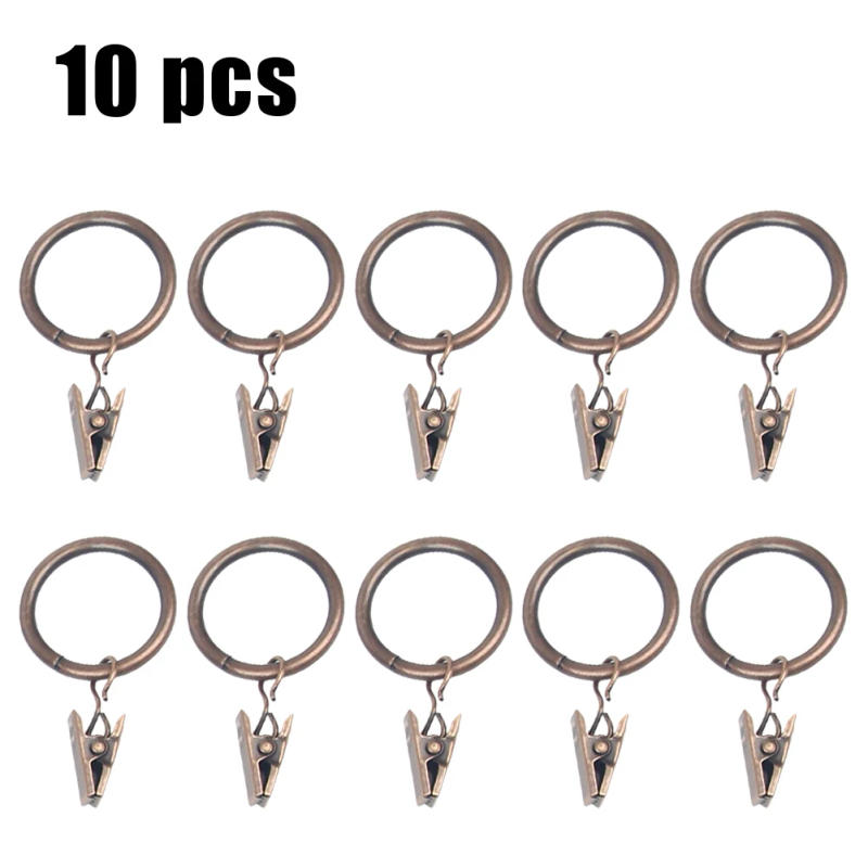 Description Picture 5 of item10pcs Metal Curtain Rings Metal Curtain Rings Hanging Hooks With Clips For Curtains Rods Pole Voile Heavy Duty Rings 35mm