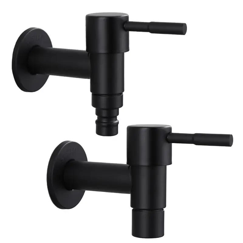 Description Picture 2 of itemStainless Steel Faucet Black Wall Mounted Washing Machine Tap Bath Toilet Mop Pool Water Taps for Outdoor Garden Bathroom