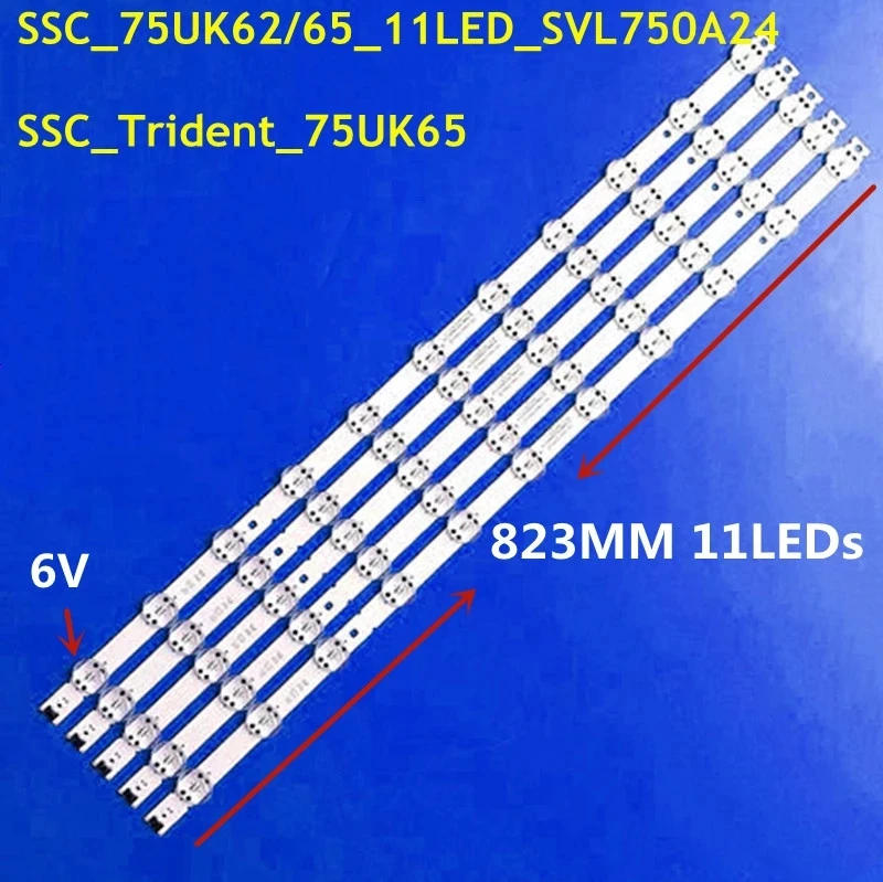 Description Picture 2 of item5set LED Backlight Strip 75UK65 SC_75UK62/65_11LED_SVL750A24-REV 75UM7100 75UM6200 75UK6190 75UK6200 75UK6300 75UK6570 NC750DQE
