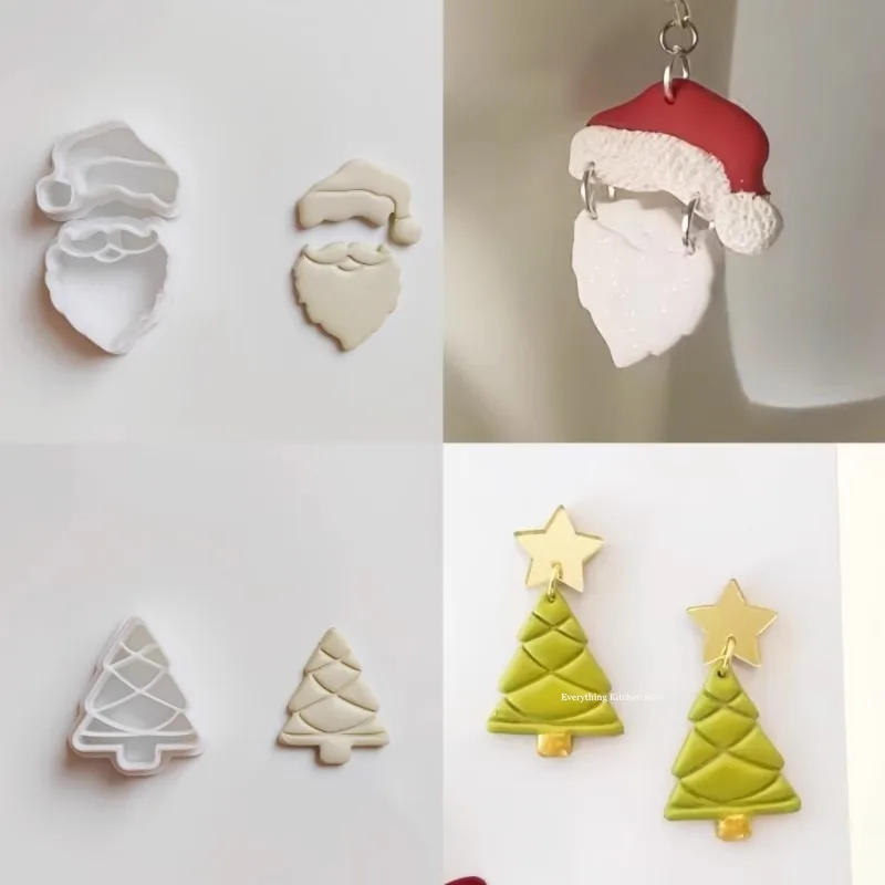 Description Picture 3 of itemMini Christmas Style Polymer Clay Cutter Snowman Elk Santa Tree DIY INS Earring Cutting Die for Earring Jewelry Pendant Making