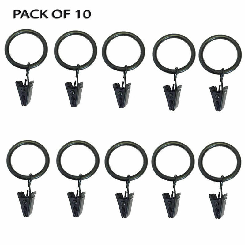 Description Picture 2 of item10pcs Metal Curtain Rings Metal Curtain Rings Hanging Hooks With Clips For Curtains Rods Pole Voile Heavy Duty Rings 35mm