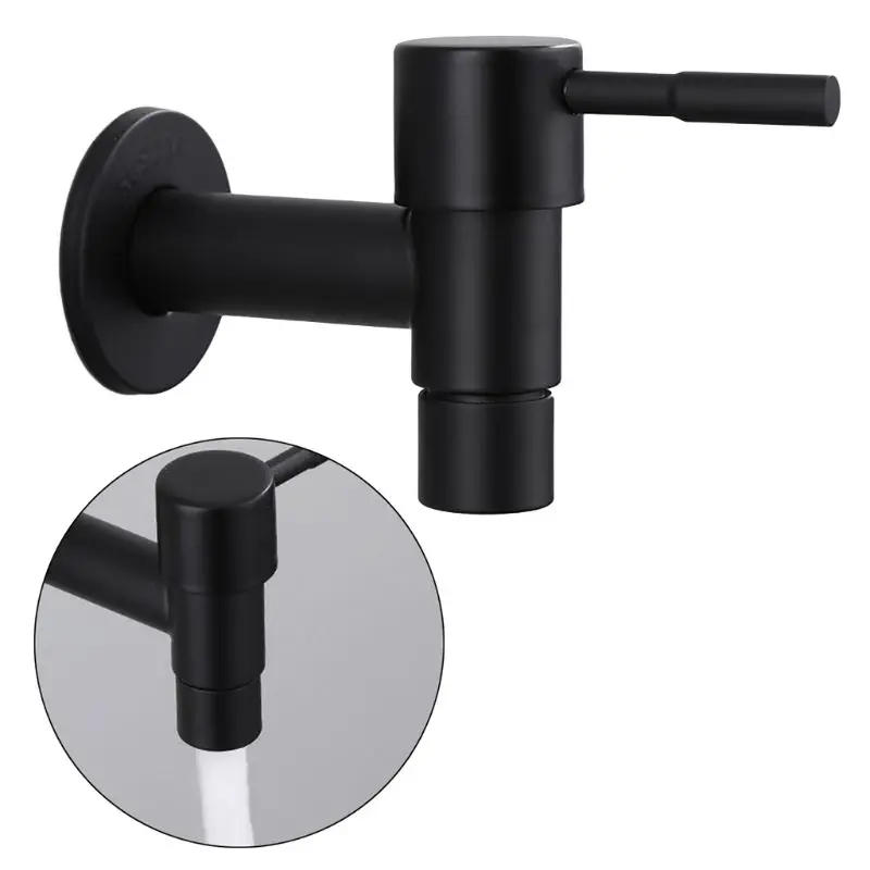 Description Picture 3 of itemStainless Steel Faucet Black Wall Mounted Washing Machine Tap Bath Toilet Mop Pool Water Taps for Outdoor Garden Bathroom