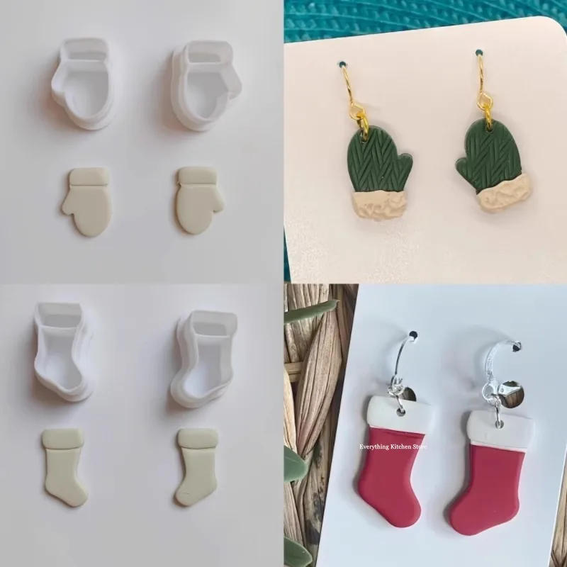 Description Picture 5 of itemMini Christmas Style Polymer Clay Cutter Snowman Elk Santa Tree DIY INS Earring Cutting Die for Earring Jewelry Pendant Making