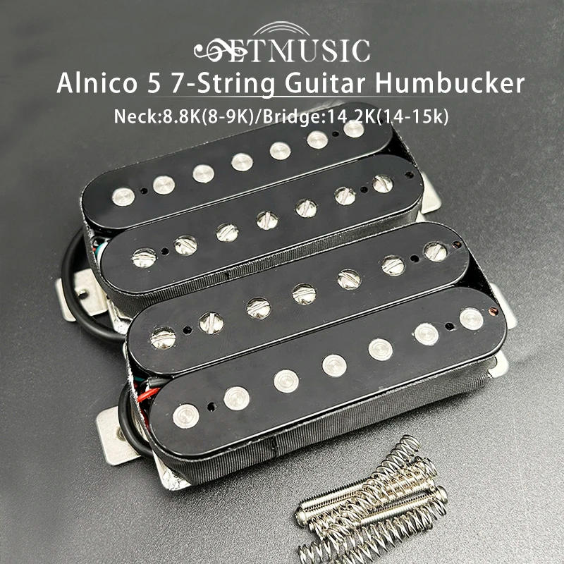 Description Picture 4 of itemAlnico 5 7-String Electric Guitar Humbucker Pickup Coil Splitting Pickup N-8.8K/B-14.2K Guitar Parts Black