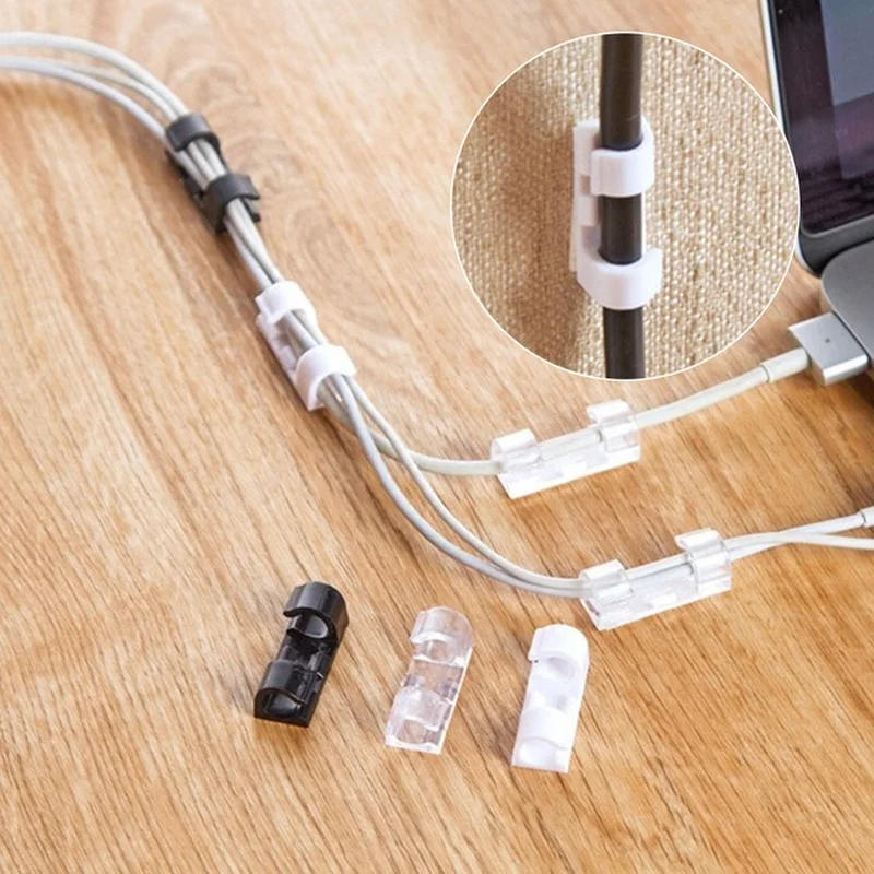 Description Picture 6 of itemSelf Stick Wire Cable Cord Clips Clamp Table Wall Tidy Organizer Holder Fixer Holder for Computer USB Charging Data Cable